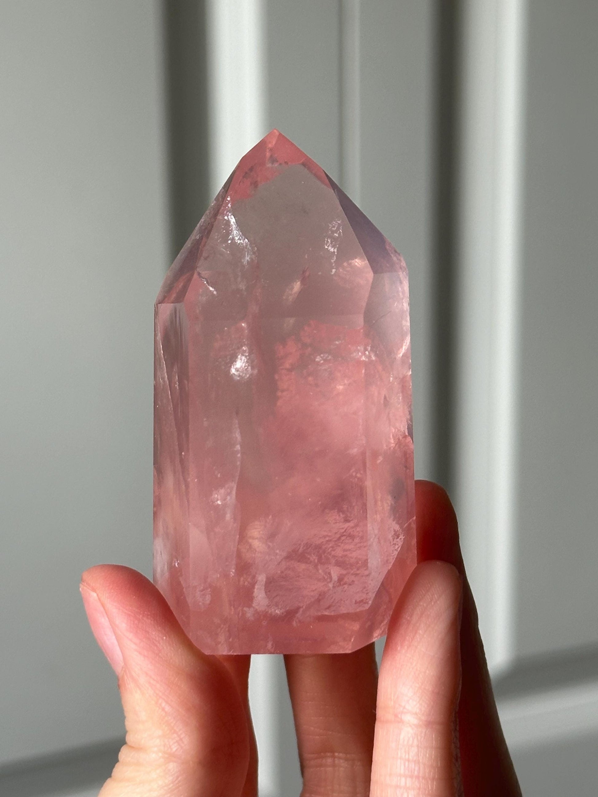 HQ Gemmy Rose Quartz Tower from Brazil | Natural High Clarity Pink Quartz Crystal Point | Collector Specimen, Home Decor & Gift