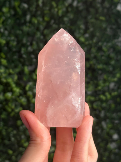 HQ Gemmy Rose Quartz Tower from Brazil | Natural High Clarity Pink Quartz Crystal Point | Collector Specimen, Home Decor & Gift