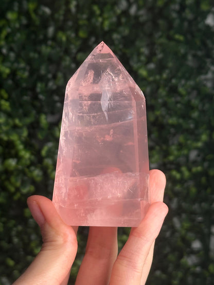 HQ Gemmy Rose Quartz Tower from Brazil | Natural High Clarity Pink Quartz Crystal Point | Collector Specimen, Home Decor & Gift