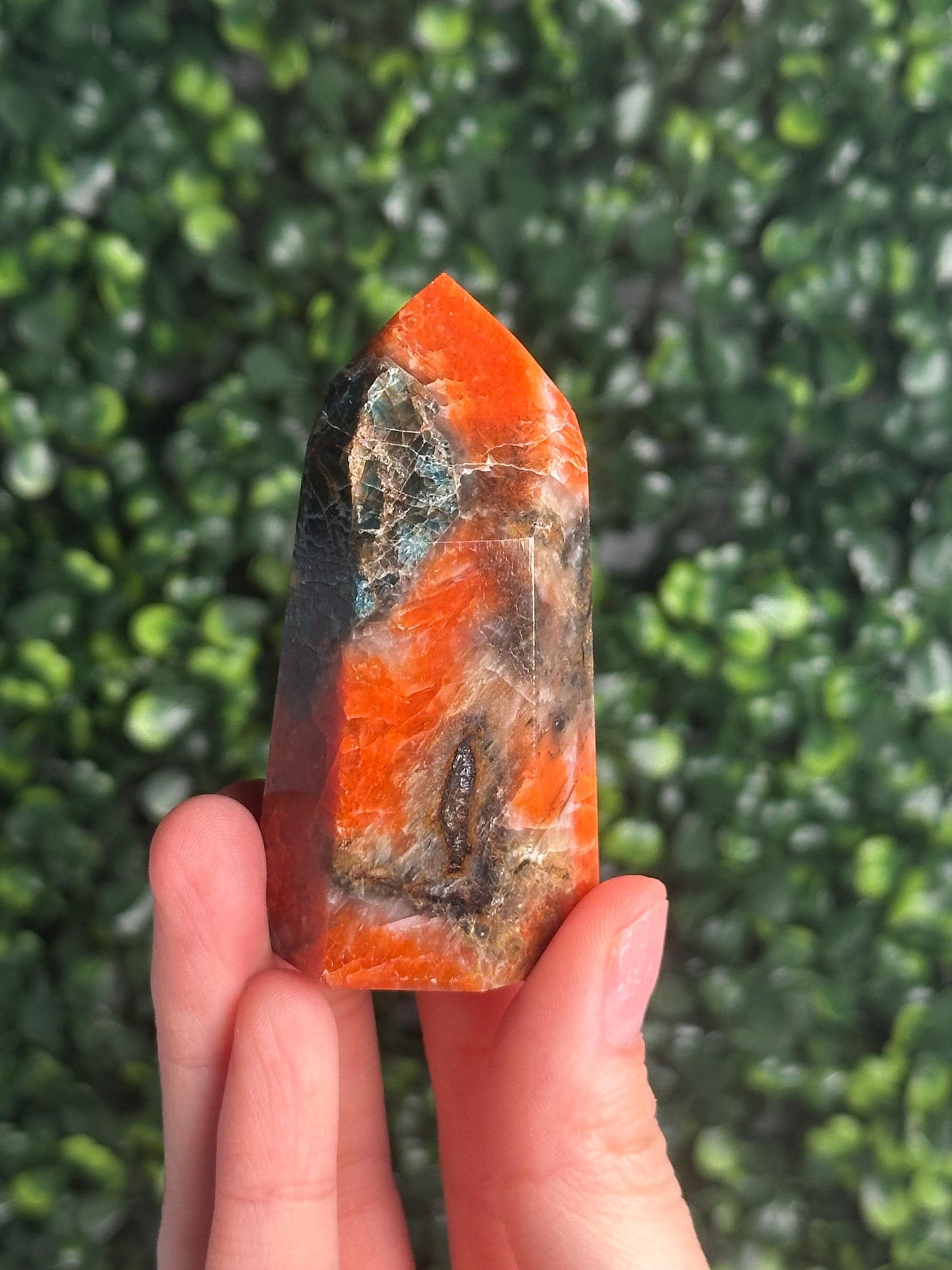 Orange Calcite Blue Apatite Tower from Brazil - YOU PICK! | Natural Colorful Crystal Point | Bright Mineral Decor, Collector Specimen & Gift