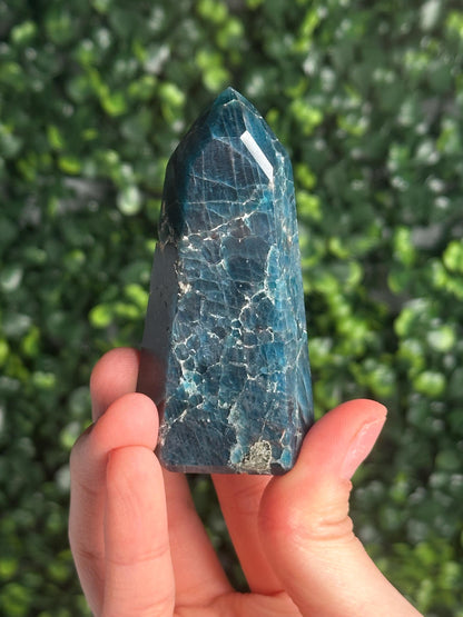 Orange Calcite Blue Apatite Tower from Brazil - YOU PICK! | Natural Colorful Crystal Point | Bright Mineral Decor, Collector Specimen & Gift