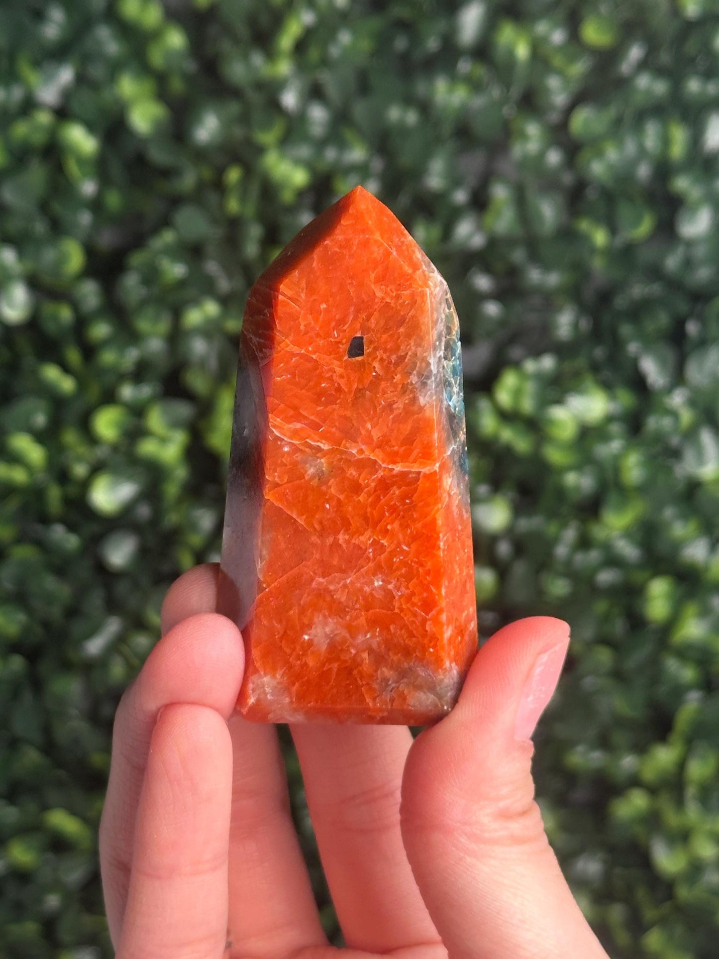 Orange Calcite Blue Apatite Tower from Brazil - YOU PICK! | Natural Colorful Crystal Point | Bright Mineral Decor, Collector Specimen & Gift
