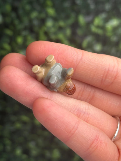 Mini Alashan Agate Elephant Carving | Natural Colorful Agate Crystal Figurine | Hand Carved Animal Decor Gift for Collectors