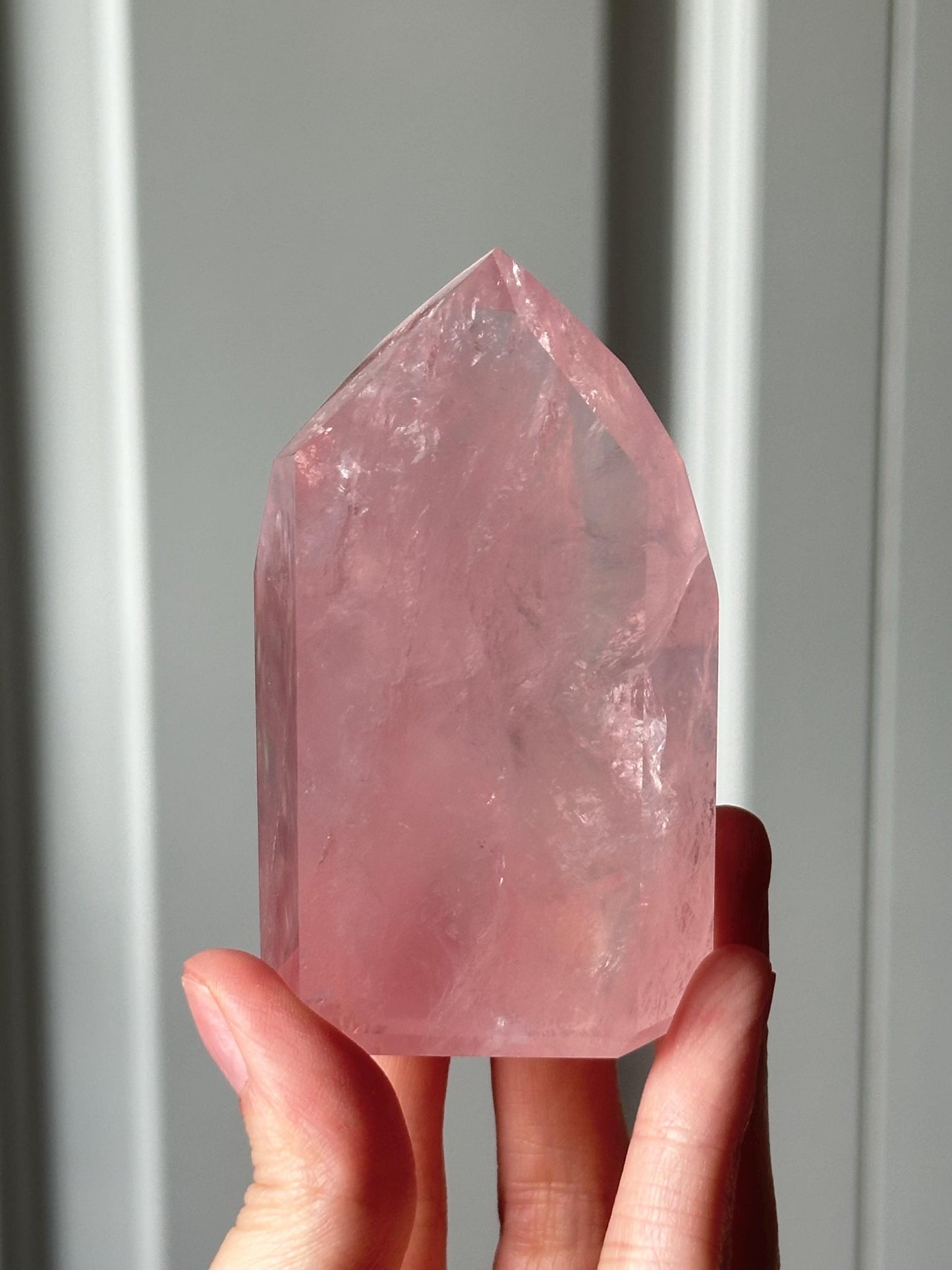 HQ Gemmy Rose Quartz Tower from Brazil | Natural High Clarity Pink Quartz Crystal Point | Collector Specimen, Home Decor & Gift