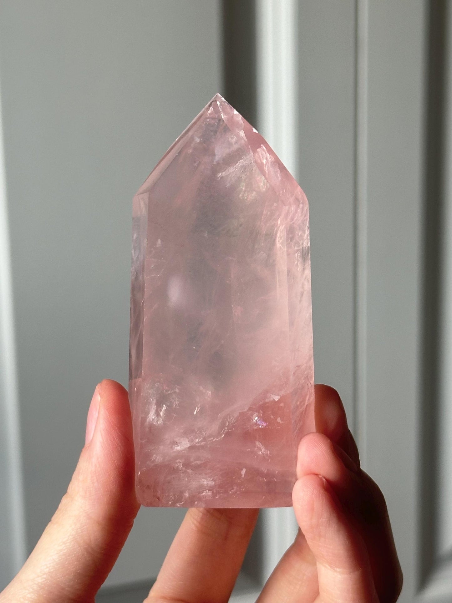 HQ Gemmy Rose Quartz Tower from Brazil | Natural High Clarity Pink Quartz Crystal Point | Collector Specimen, Home Decor & Gift