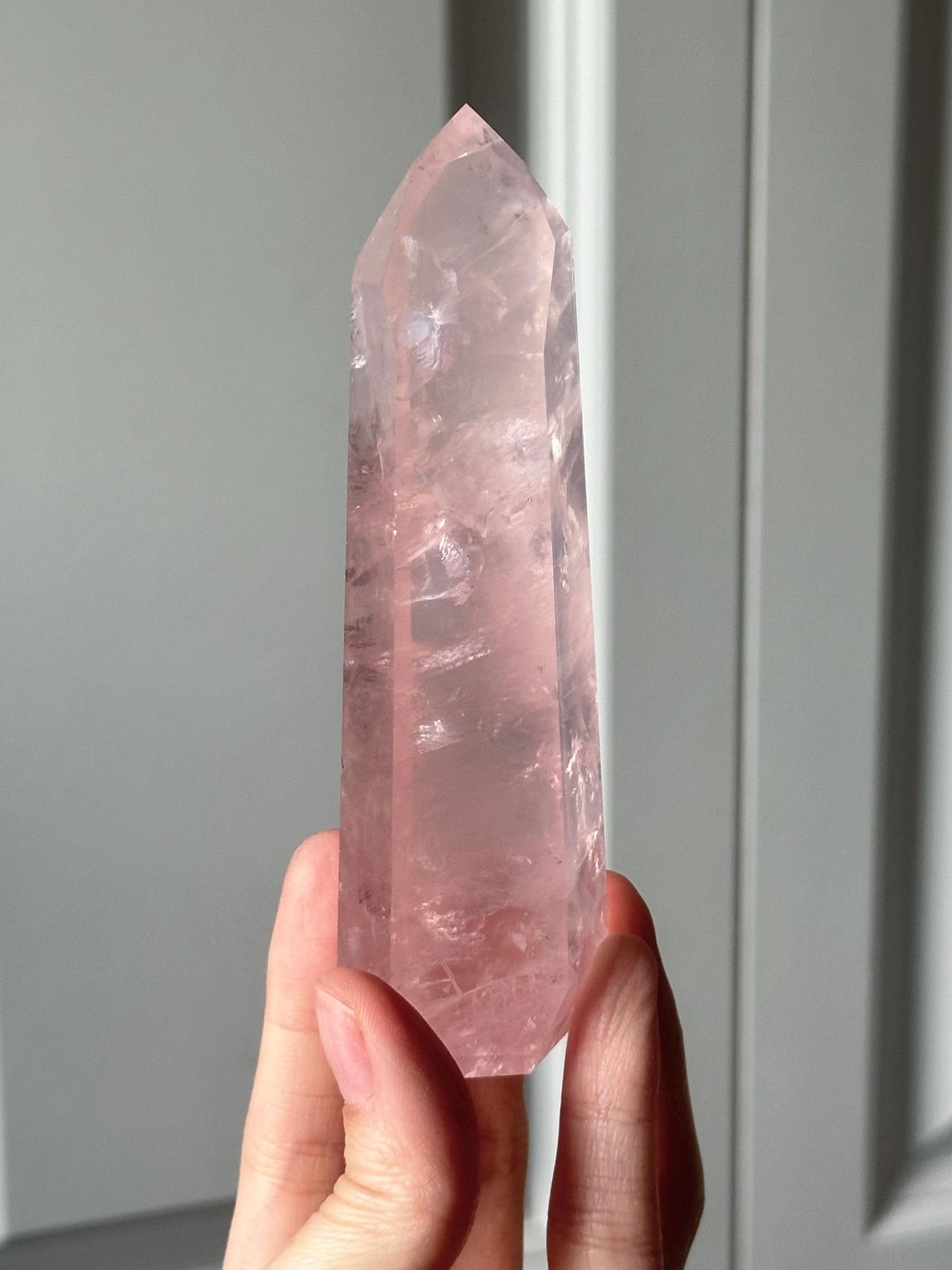 HQ Gemmy Rose Quartz Tower from Brazil | Natural High Clarity Pink Quartz Crystal Point | Collector Specimen, Home Decor & Gift