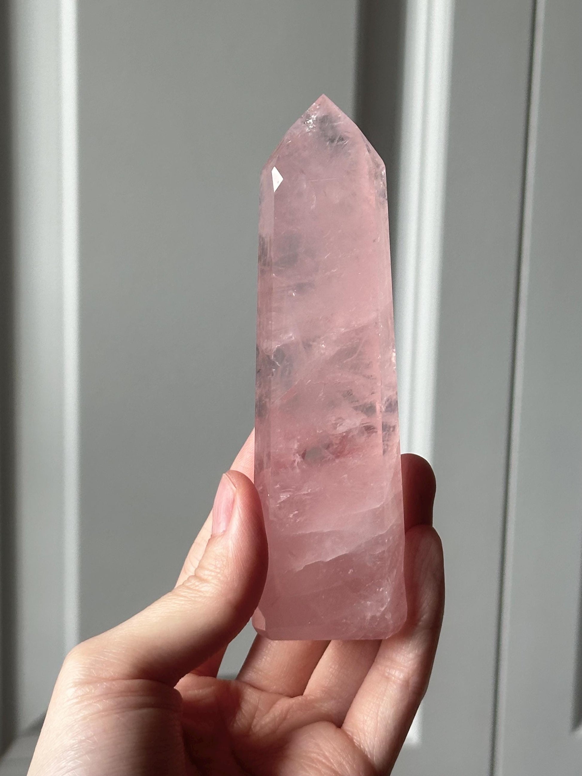 HQ Gemmy Rose Quartz Tower from Brazil | Natural High Clarity Pink Quartz Crystal Point | Collector Specimen, Home Decor & Gift