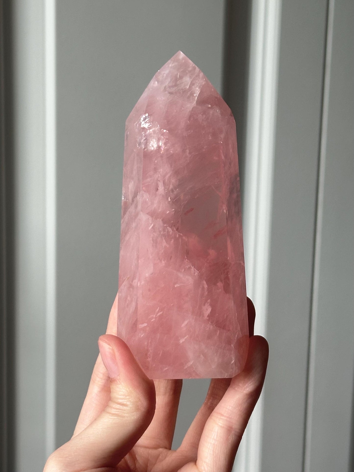 HQ Gemmy Rose Quartz Tower from Brazil | Natural High Clarity Pink Quartz Crystal Point | Collector Specimen, Home Decor & Gift