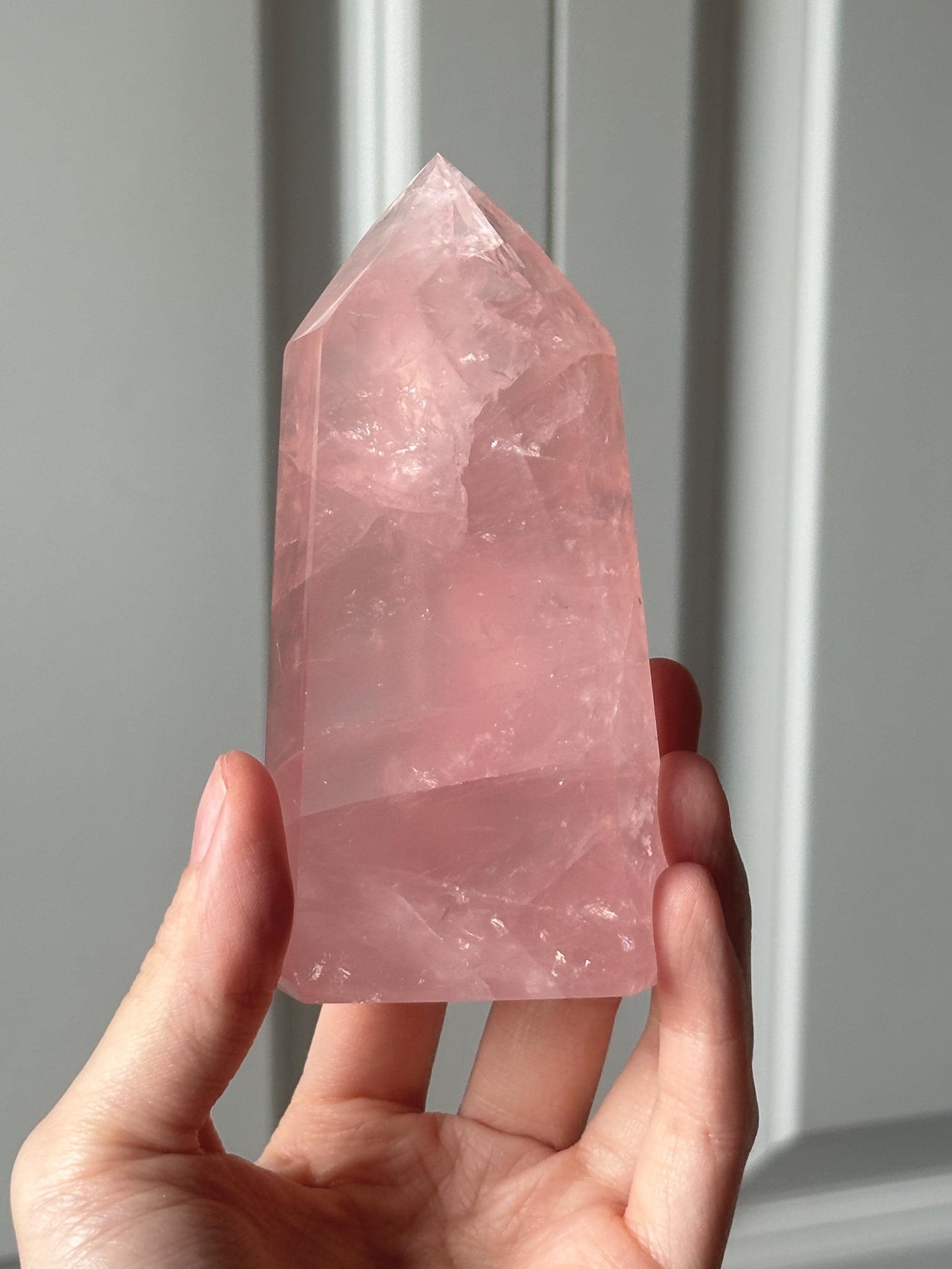 HQ Gemmy Rose Quartz Tower from Brazil | Natural High Clarity Pink Quartz Crystal Point | Collector Specimen, Home Decor & Gift