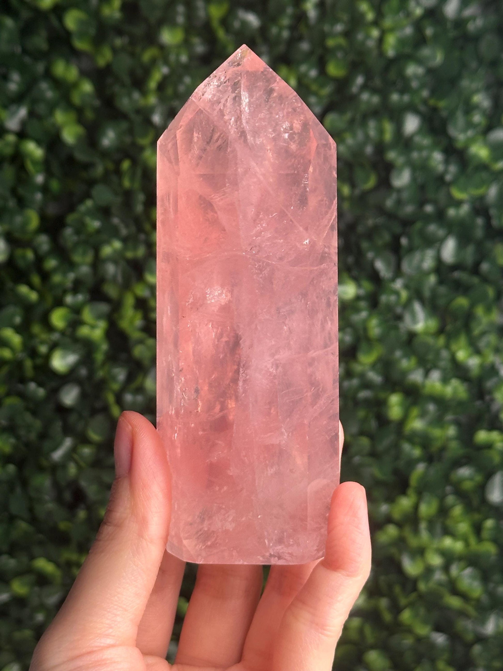 HQ Gemmy Rose Quartz Tower from Brazil | Natural High Clarity Pink Quartz Crystal Point | Collector Specimen, Home Decor & Gift
