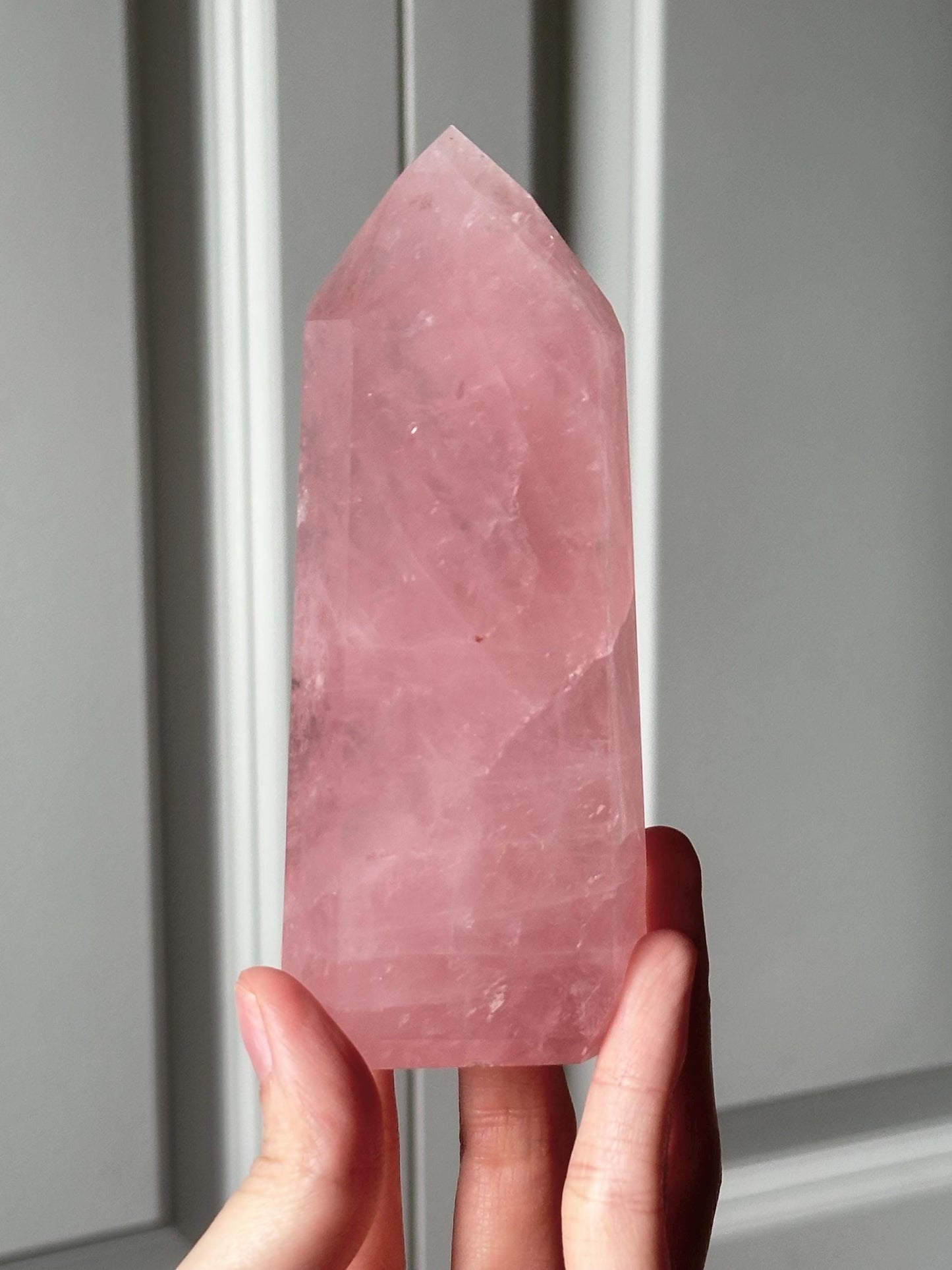 HQ Gemmy Rose Quartz Tower from Brazil | Natural High Clarity Pink Quartz Crystal Point | Collector Specimen, Home Decor & Gift
