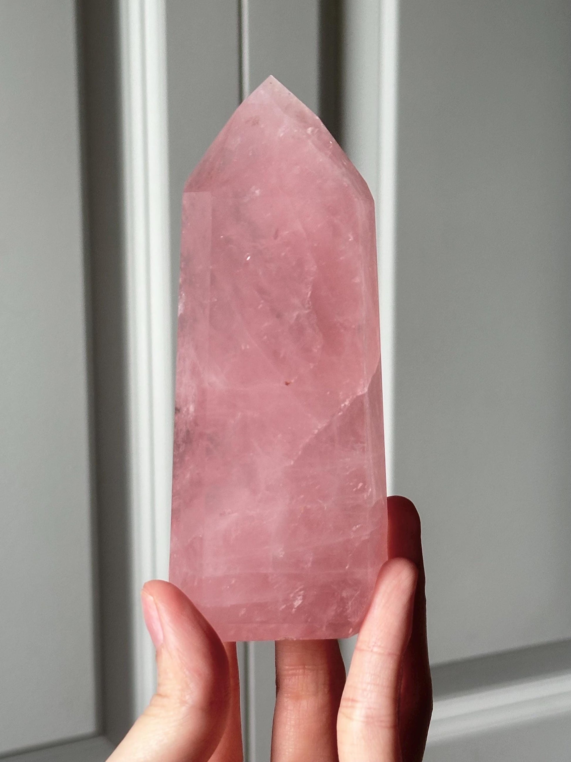 HQ Gemmy Rose Quartz Tower from Brazil | Natural High Clarity Pink Quartz Crystal Point | Collector Specimen, Home Decor & Gift