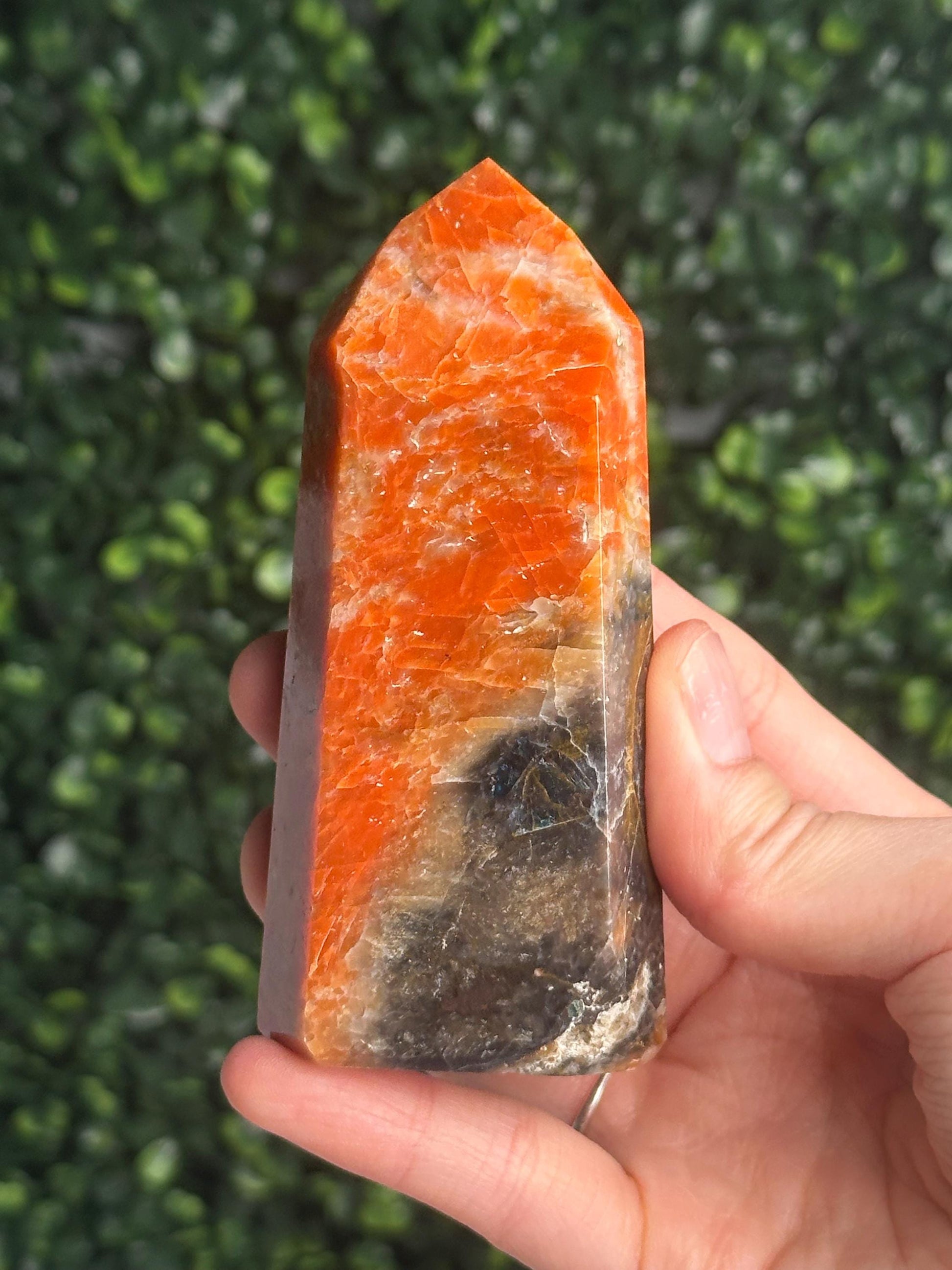 Orange Calcite Blue Apatite Tower from Brazil - YOU PICK! | Natural Colorful Crystal Point | Bright Mineral Decor, Collector Specimen & Gift