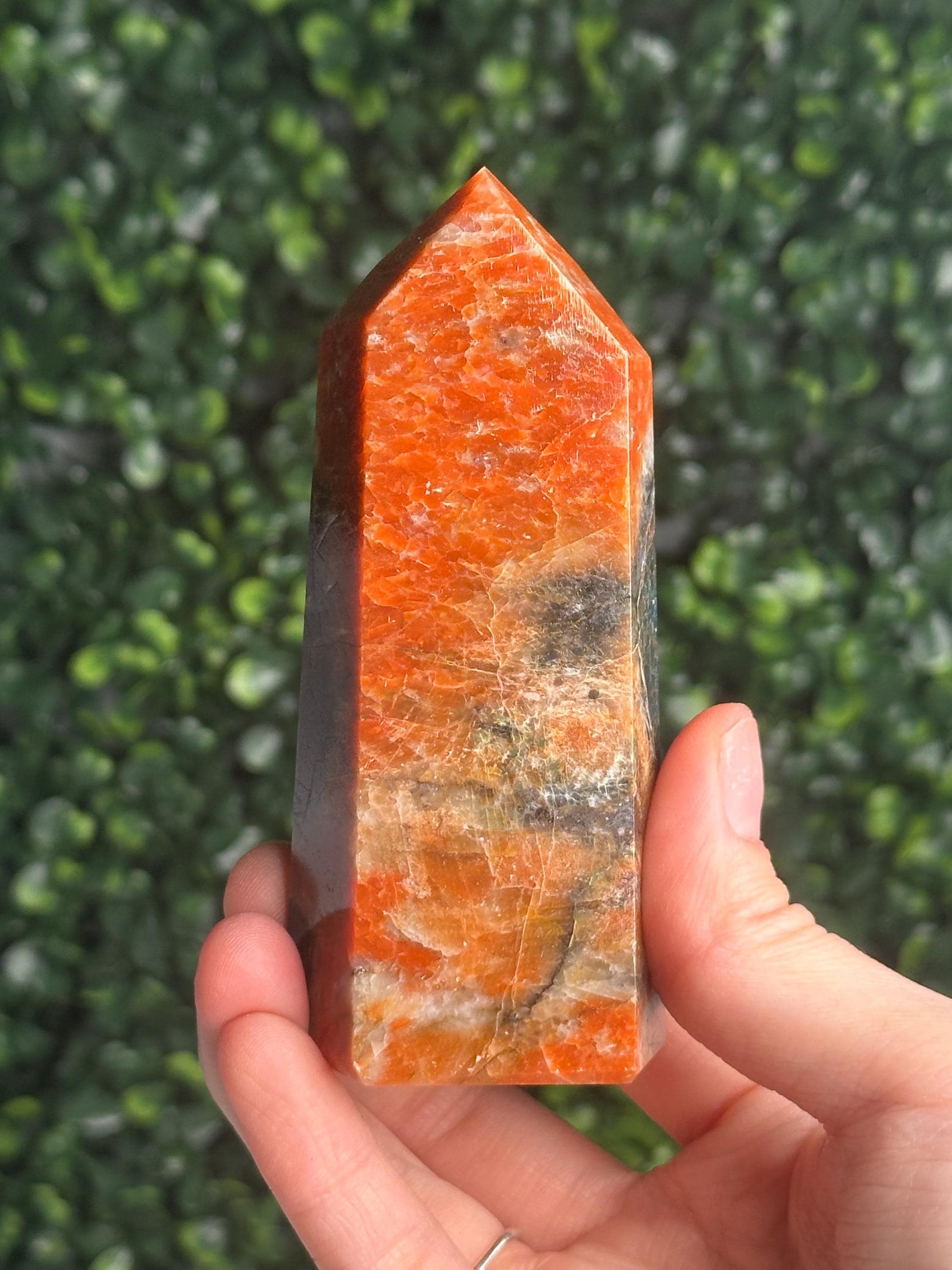 Orange Calcite Blue Apatite Tower from Brazil - YOU PICK! | Natural Colorful Crystal Point | Bright Mineral Decor, Collector Specimen & Gift