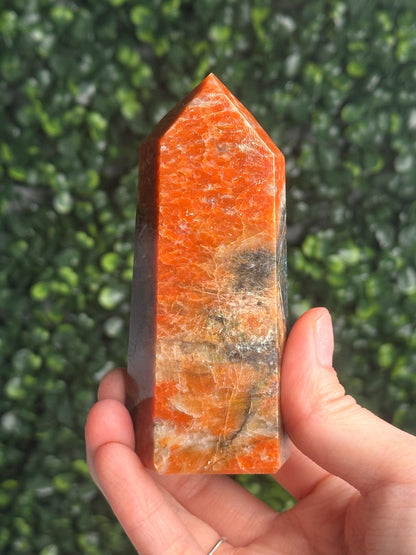 Orange Calcite Blue Apatite Tower from Brazil - YOU PICK! | Natural Colorful Crystal Point | Bright Mineral Decor, Collector Specimen & Gift