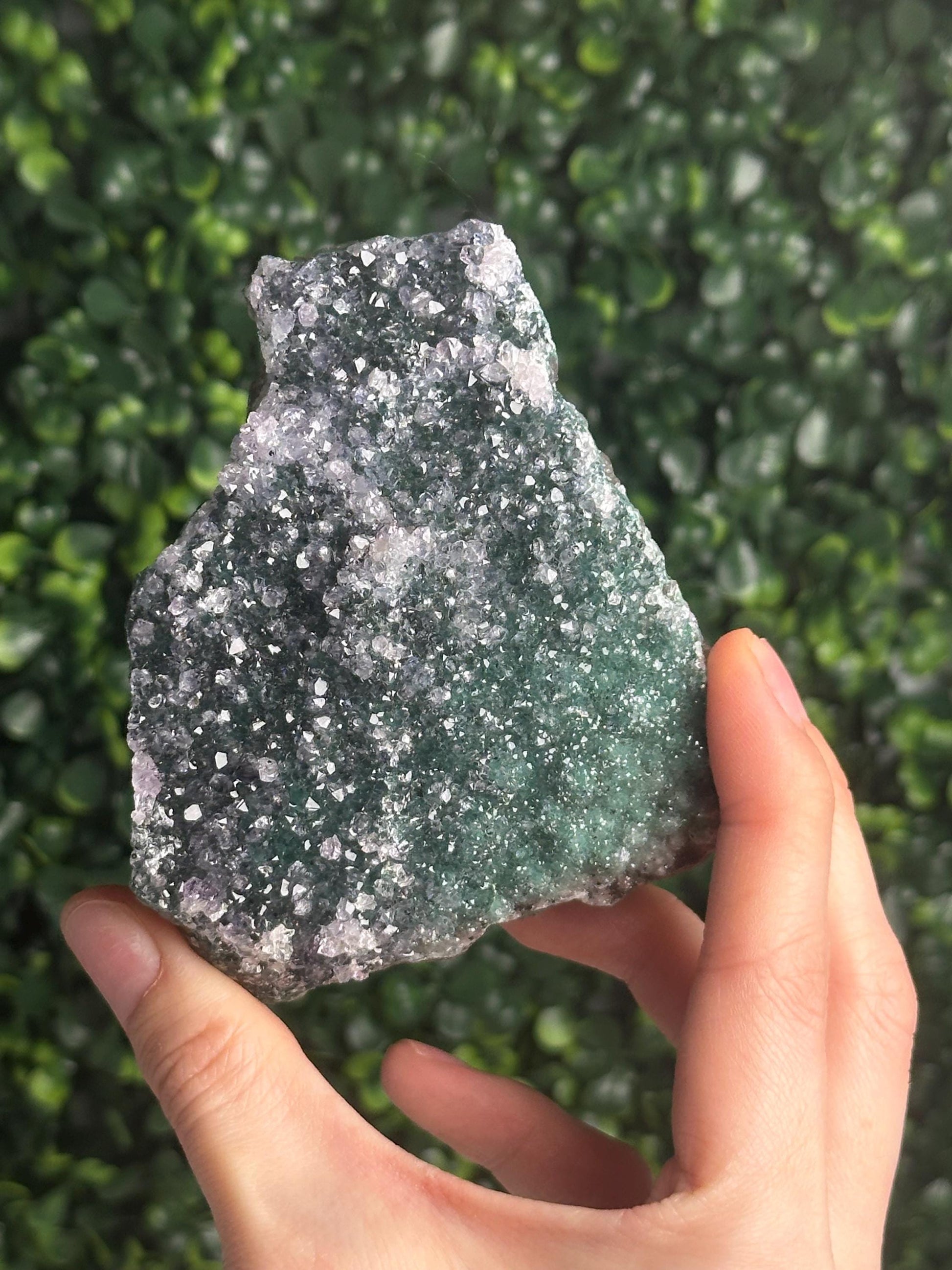 Green Amethyst Specimen | Natural Prasiolite Quartz Crystal Cluster | Sparkling Mineral Decor, Collector Display & Unique Gift
