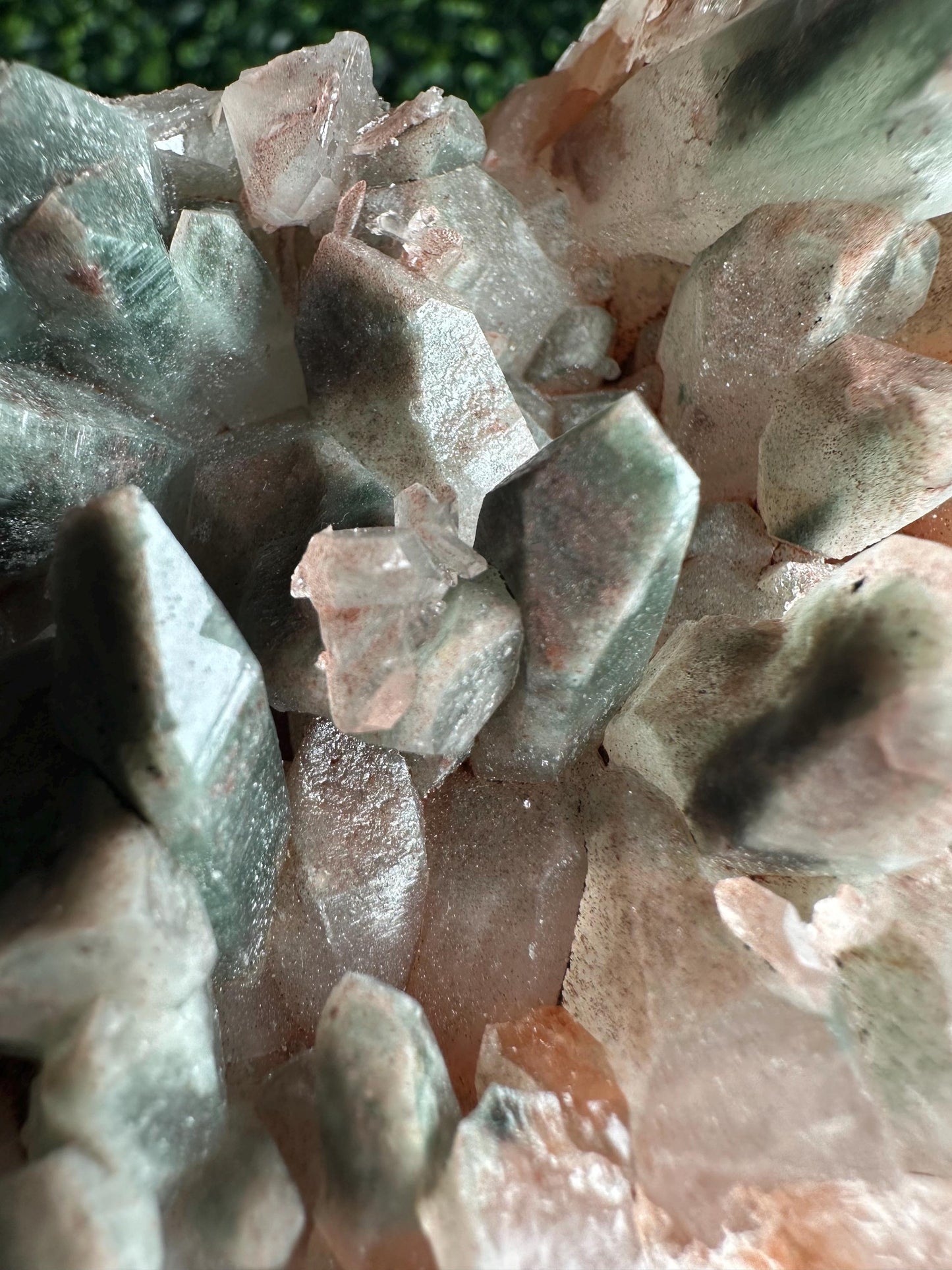 Himalayan Quartz Cluster with Hematite Dusting | Natural Sparkling Quartz Crystal Specimen | Collector Mineral Display, Home Decor & Gift