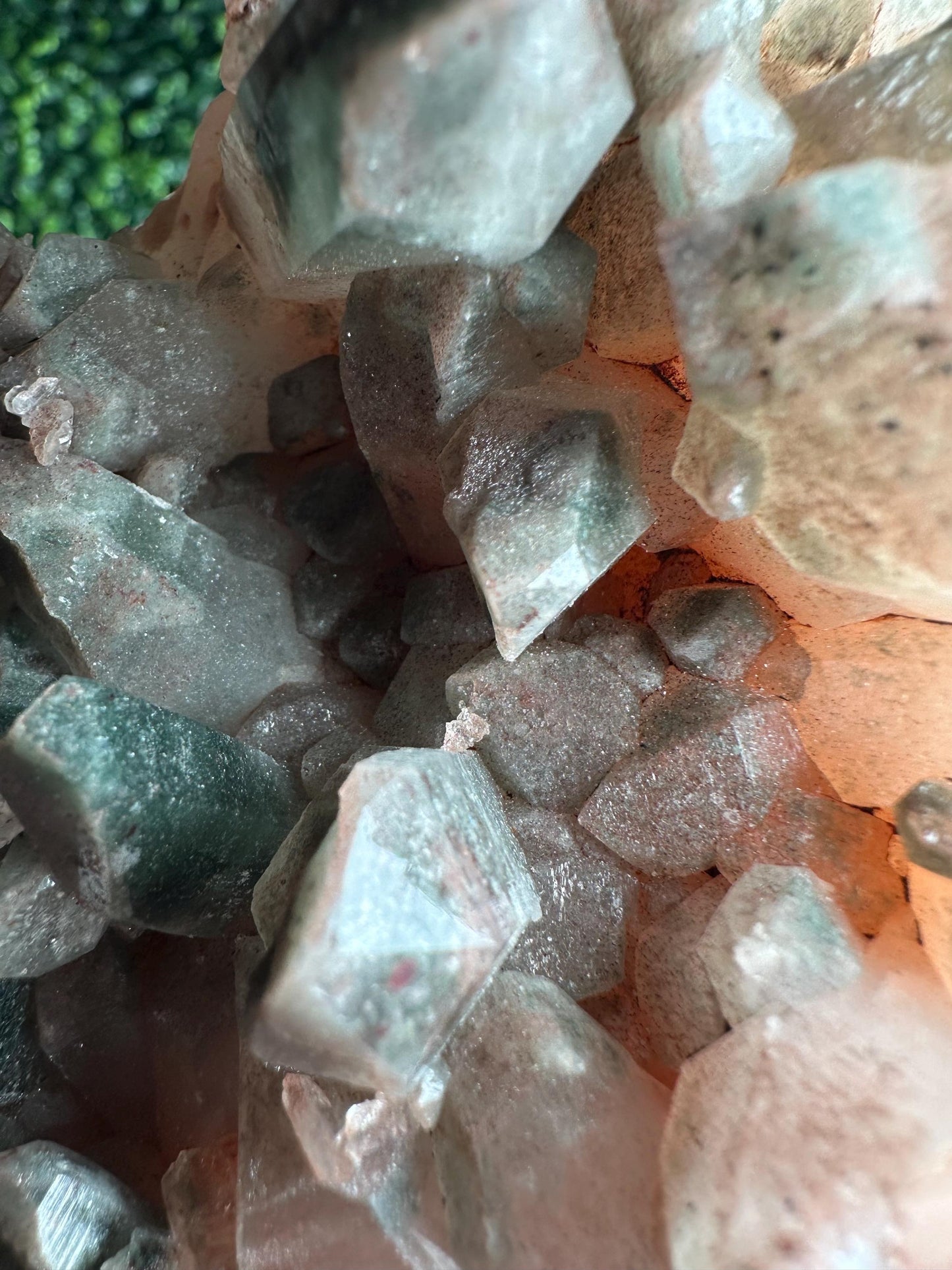 Himalayan Quartz Cluster with Hematite Dusting | Natural Sparkling Quartz Crystal Specimen | Collector Mineral Display, Home Decor & Gift