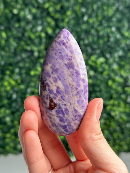 Turkish Purple Jade Tear Palm Stone | Natural Lavender Jade Crystal Palmstone | Polished Worry Stone Decor Gift for Collectors & Meditation