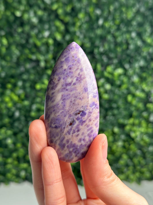 Turkish Purple Jade Tear Palm Stone | Natural Lavender Jade Crystal Palmstone | Polished Worry Stone Decor Gift for Collectors & Meditation