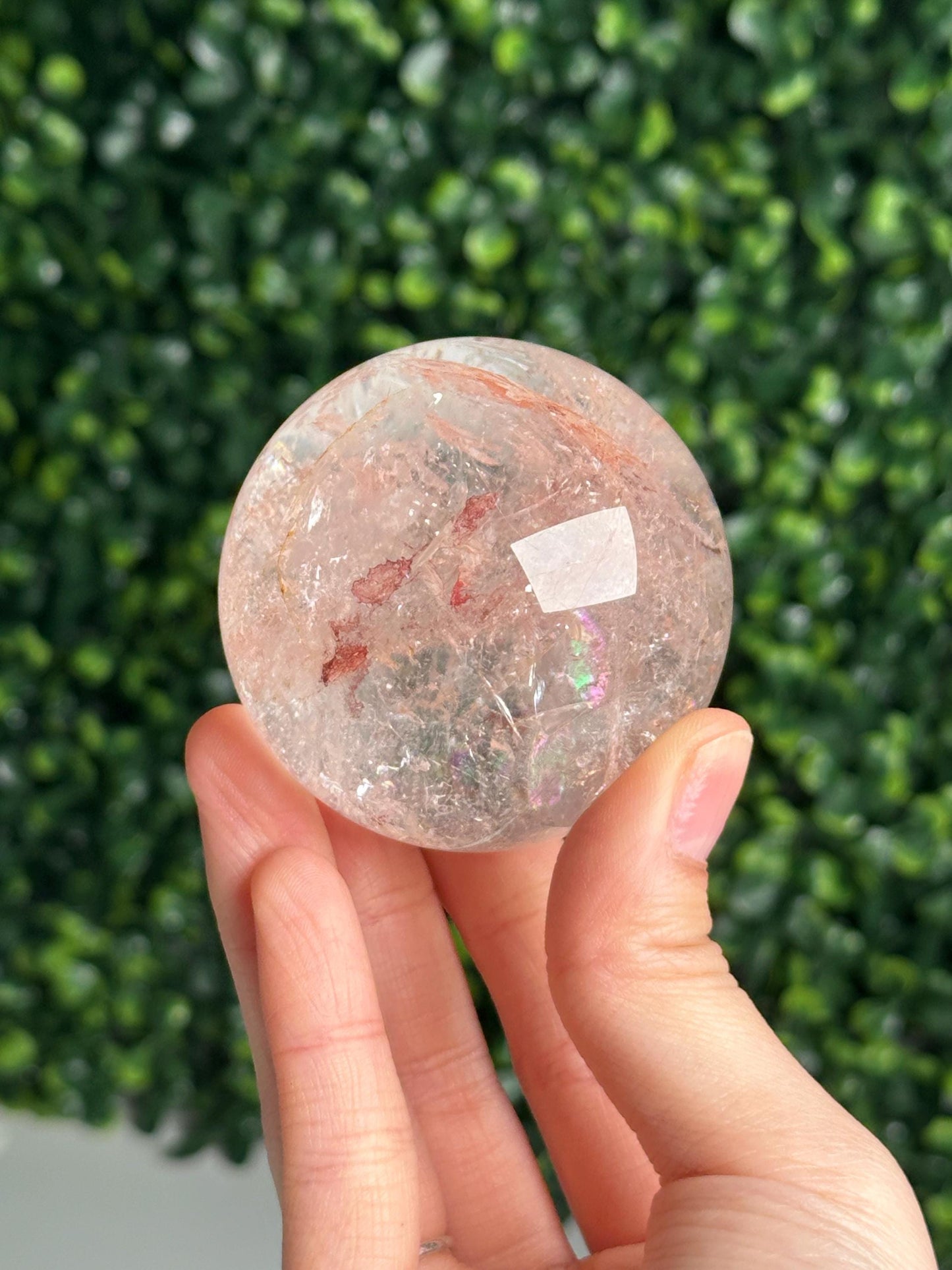 Pink Fire Quartz | Natural Hematite Included Quartz Crystal | Vibrant Mineral Display Piece for Collectors Cabinet Decor Accent