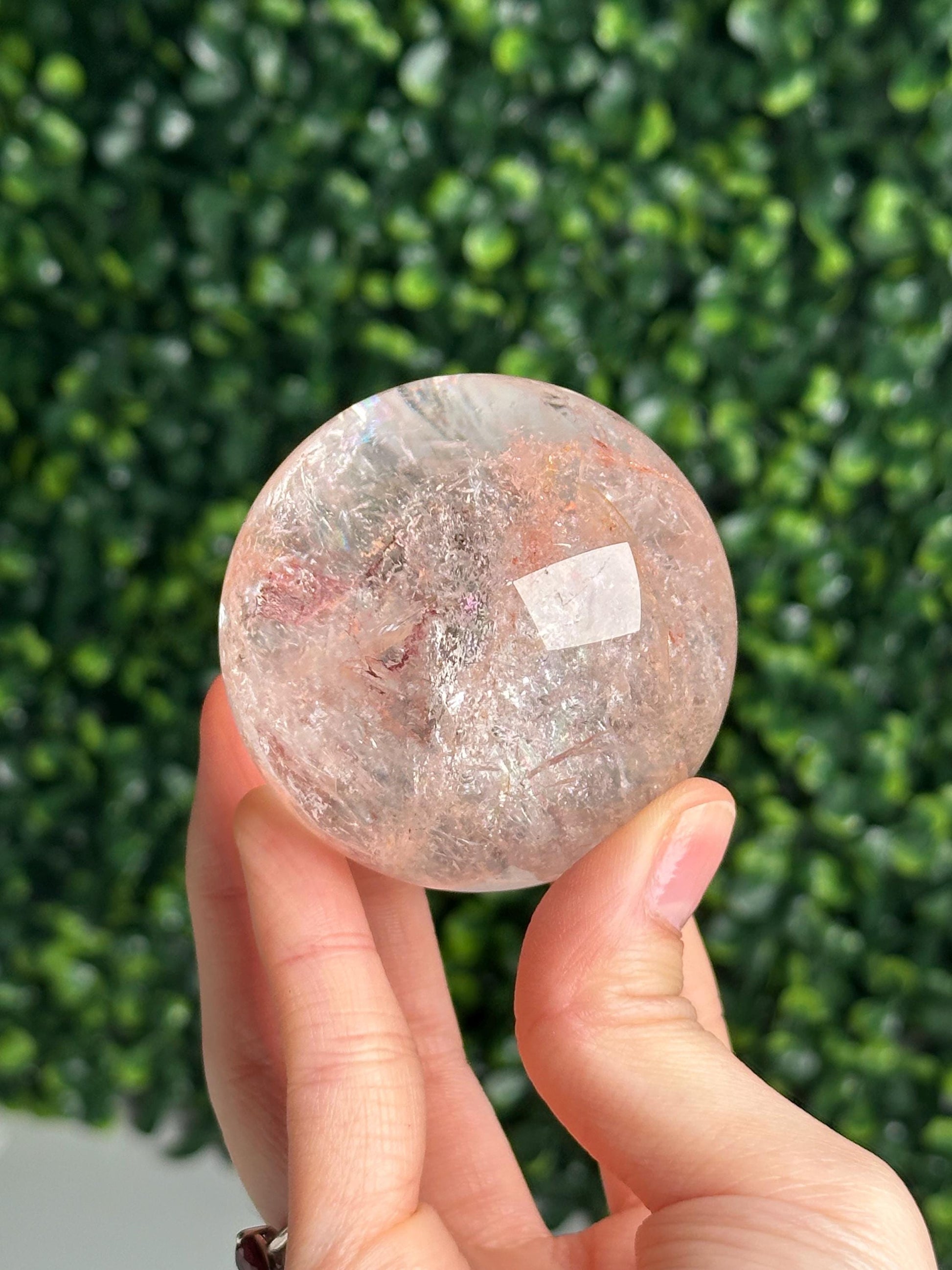 Pink Fire Quartz | Natural Hematite Included Quartz Crystal | Vibrant Mineral Display Piece for Collectors Cabinet Decor Accent