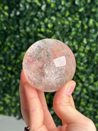 Pink Fire Quartz | Natural Hematite Included Quartz Crystal | Vibrant Mineral Display Piece for Collectors Cabinet Decor Accent