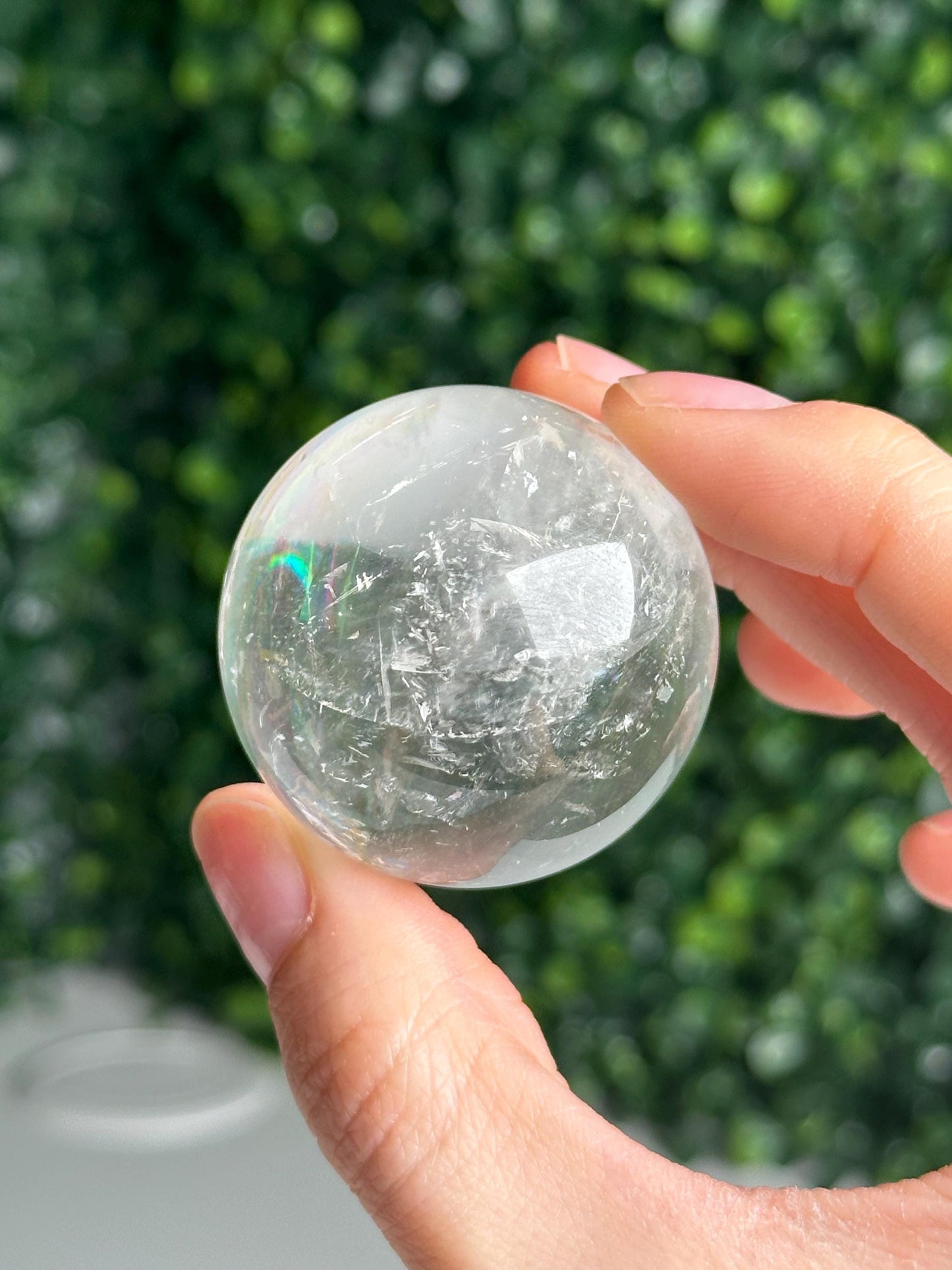 Optical Calcite Sphere | Natural Clear Calcite Crystal Ball | Iceland Spar Mineral Orb Specimen for Collectors Display Decor Accent