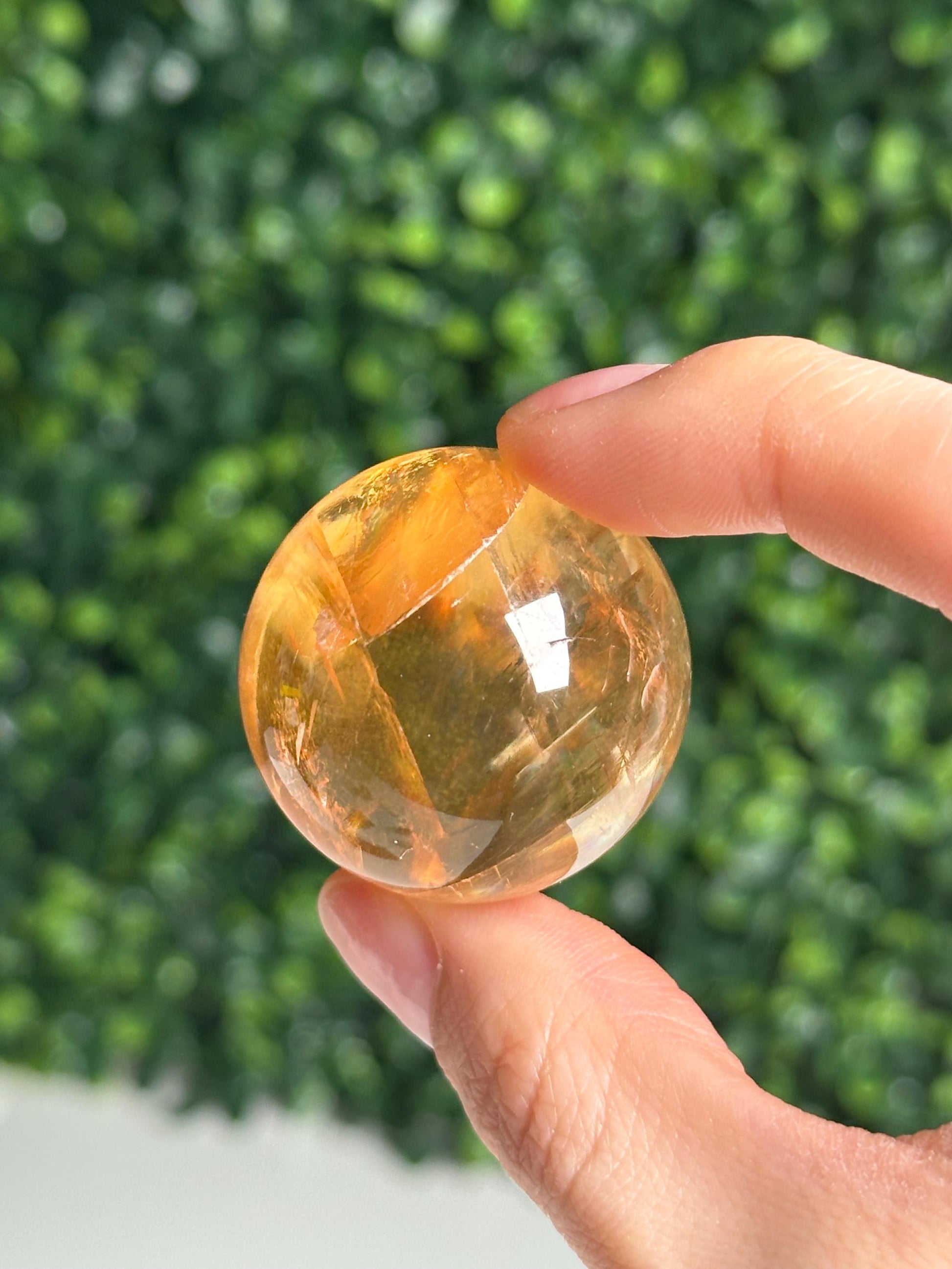 Rainbow Honey Calcite Sphere India – Crystal Healing Ball, Solar Plexus Chakra Stone, Yellow Gemstone Decor, Energy Focus Meditation Tool