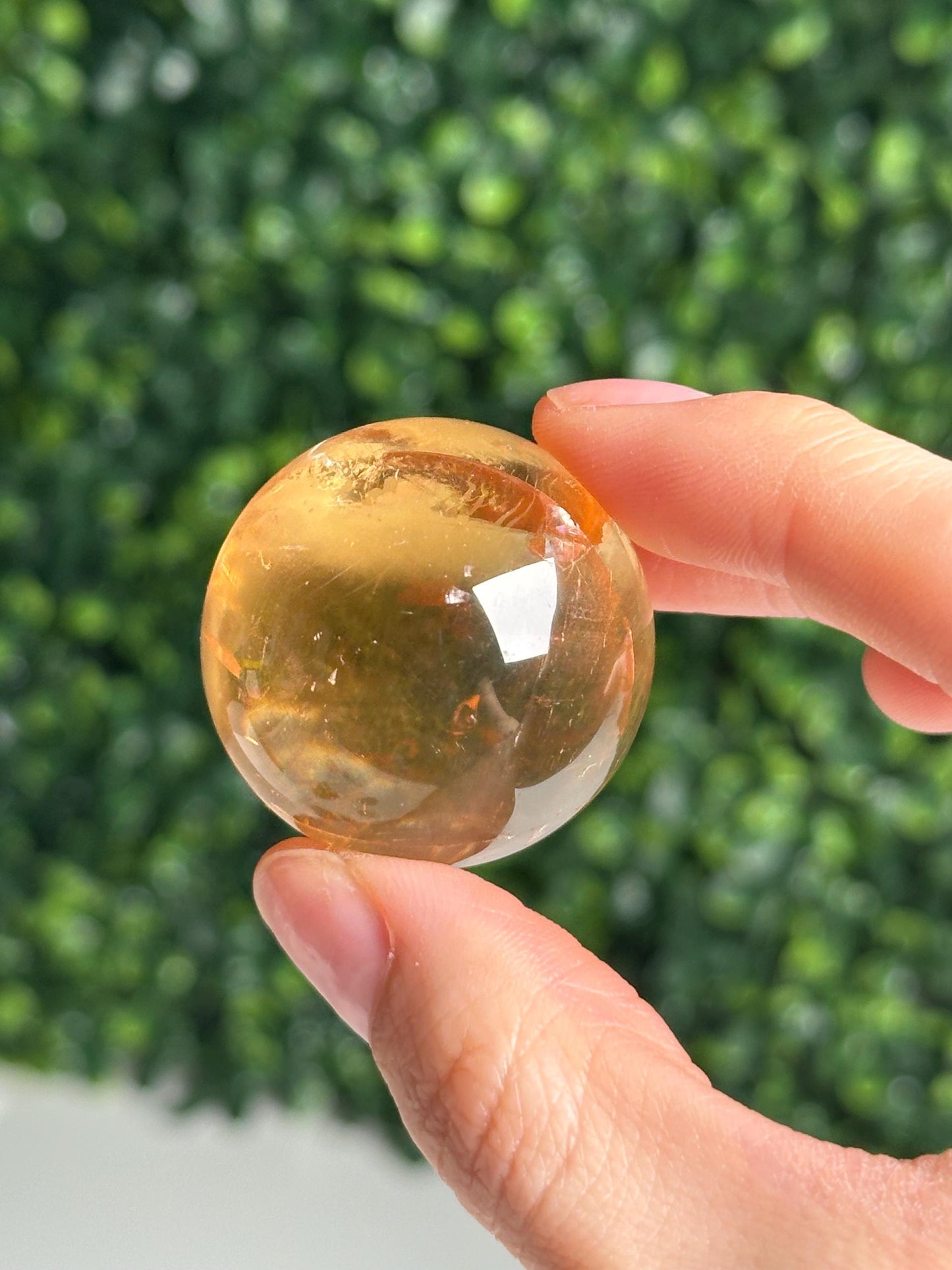 Rainbow Honey Calcite Sphere India – Crystal Healing Ball, Solar Plexus Chakra Stone, Yellow Gemstone Decor, Energy Focus Meditation Tool