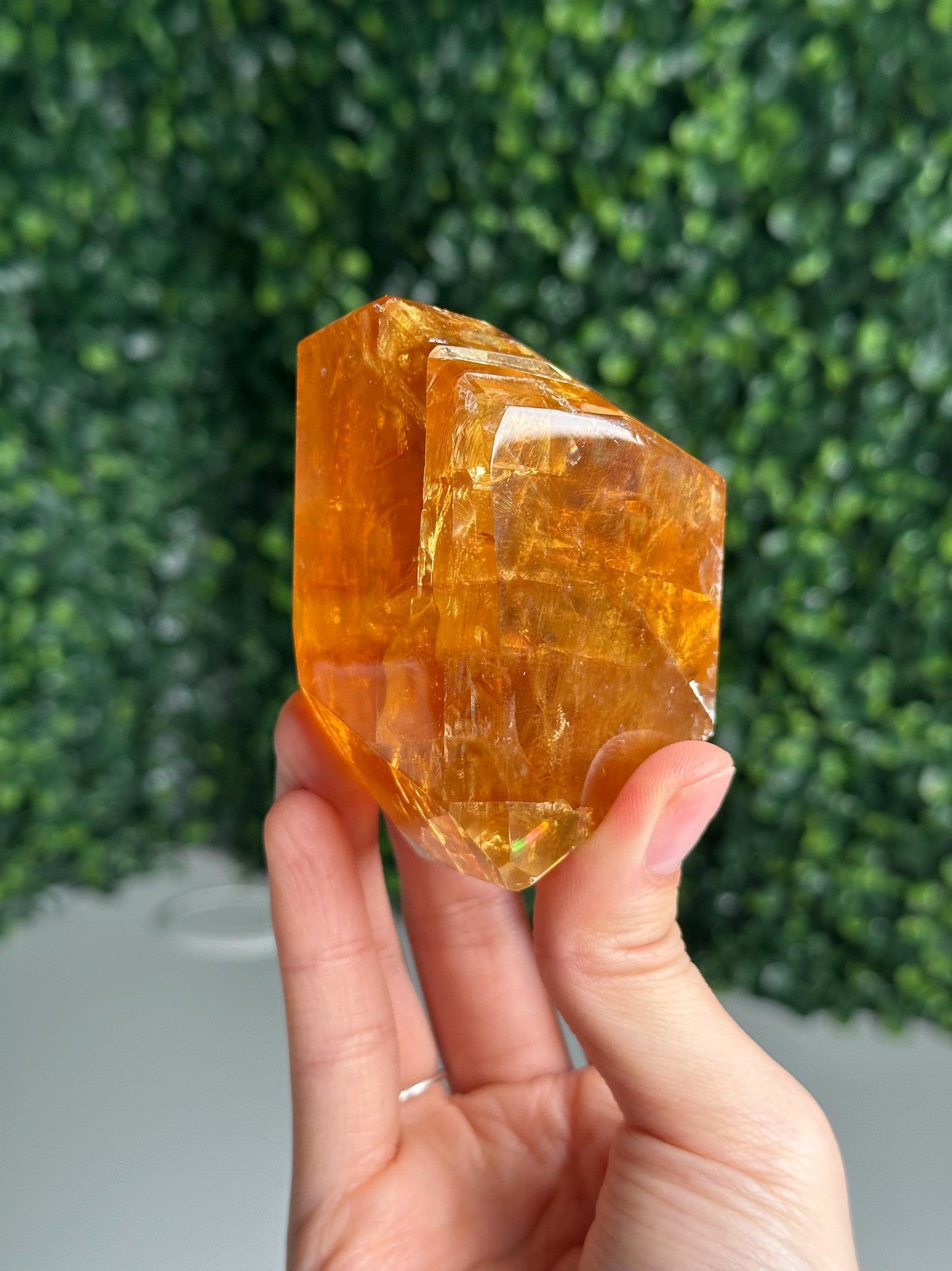 Honey Calcite Freeform | Natural Golden Calcite Crystal | Polished Mineral Display, Home Decor, Collector Specimen & Unique Gift