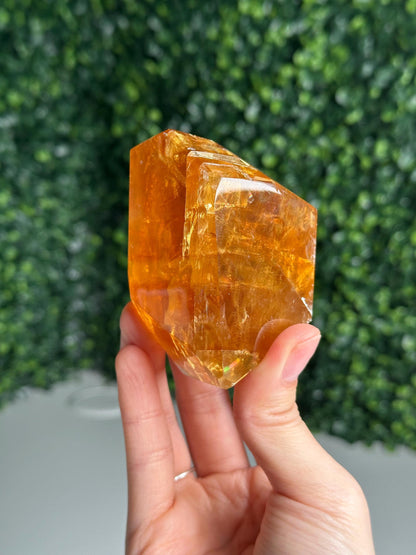 Honey Calcite Freeform | Natural Golden Calcite Crystal | Polished Mineral Display, Home Decor, Collector Specimen & Unique Gift
