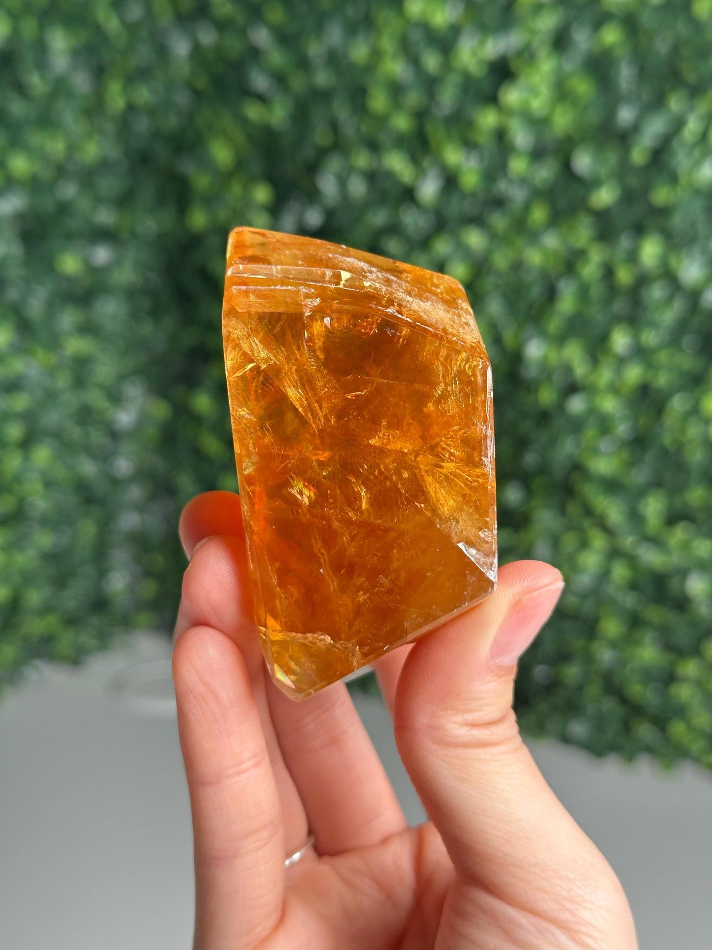 Honey Calcite Freeform | Natural Golden Calcite Crystal | Polished Mineral Display, Home Decor, Collector Specimen & Unique Gift