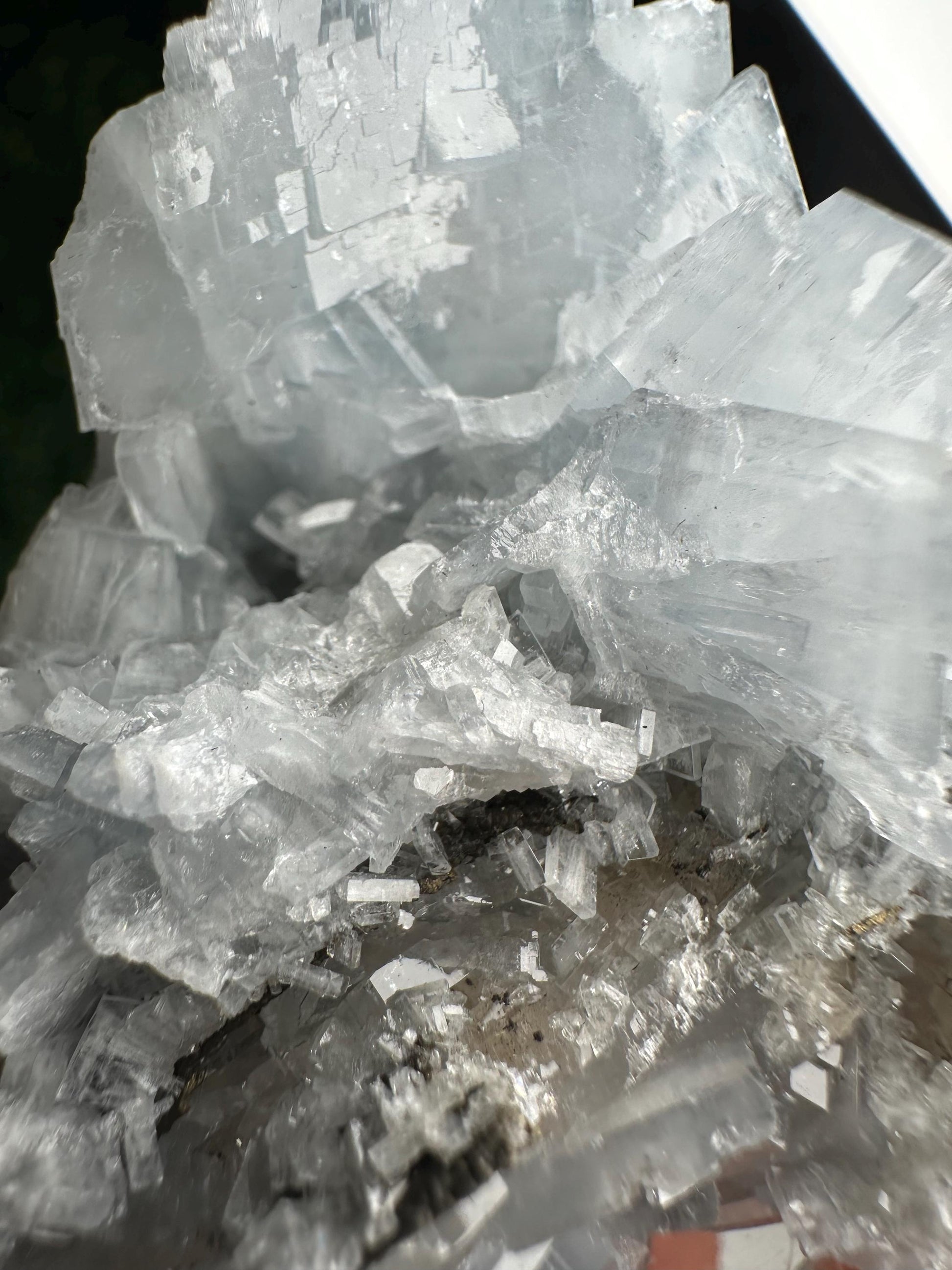 Blue Barite on Quartz from Moscona Mine, Spain | Natural Barite Crystal Specimen on Quartz Matrix | Mineral Collector Display & Unique Gift