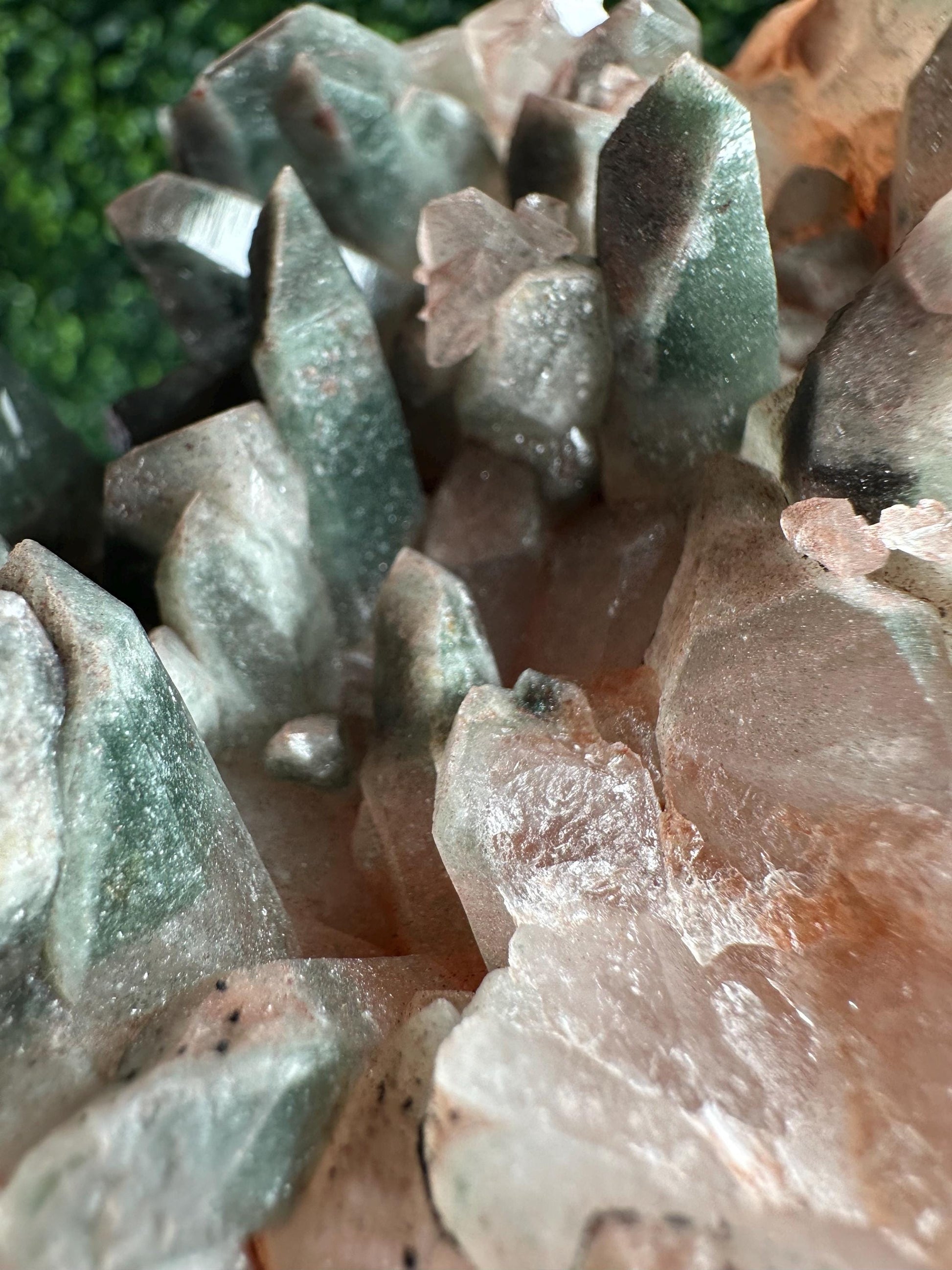 Himalayan Quartz Cluster with Hematite Dusting | Natural Sparkling Quartz Crystal Specimen | Collector Mineral Display, Home Decor & Gift