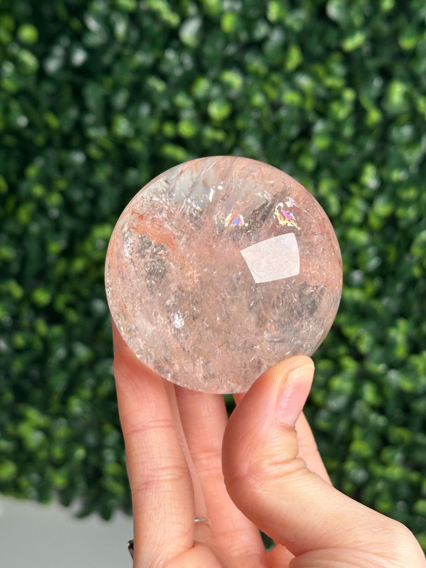 Pink Fire Quartz | Natural Hematite Included Quartz Crystal | Vibrant Mineral Display Piece for Collectors Cabinet Decor Accent