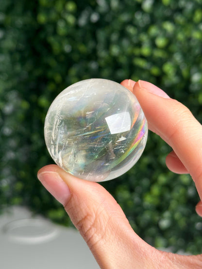 Optical Calcite Sphere | Natural Clear Calcite Crystal Ball | Iceland Spar Mineral Orb Specimen for Collectors Display Decor Accent