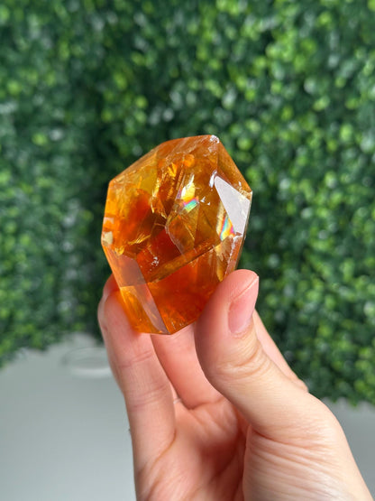Honey Calcite Freeform | Natural Golden Calcite Crystal | Polished Mineral Display, Home Decor, Collector Specimen & Unique Gift