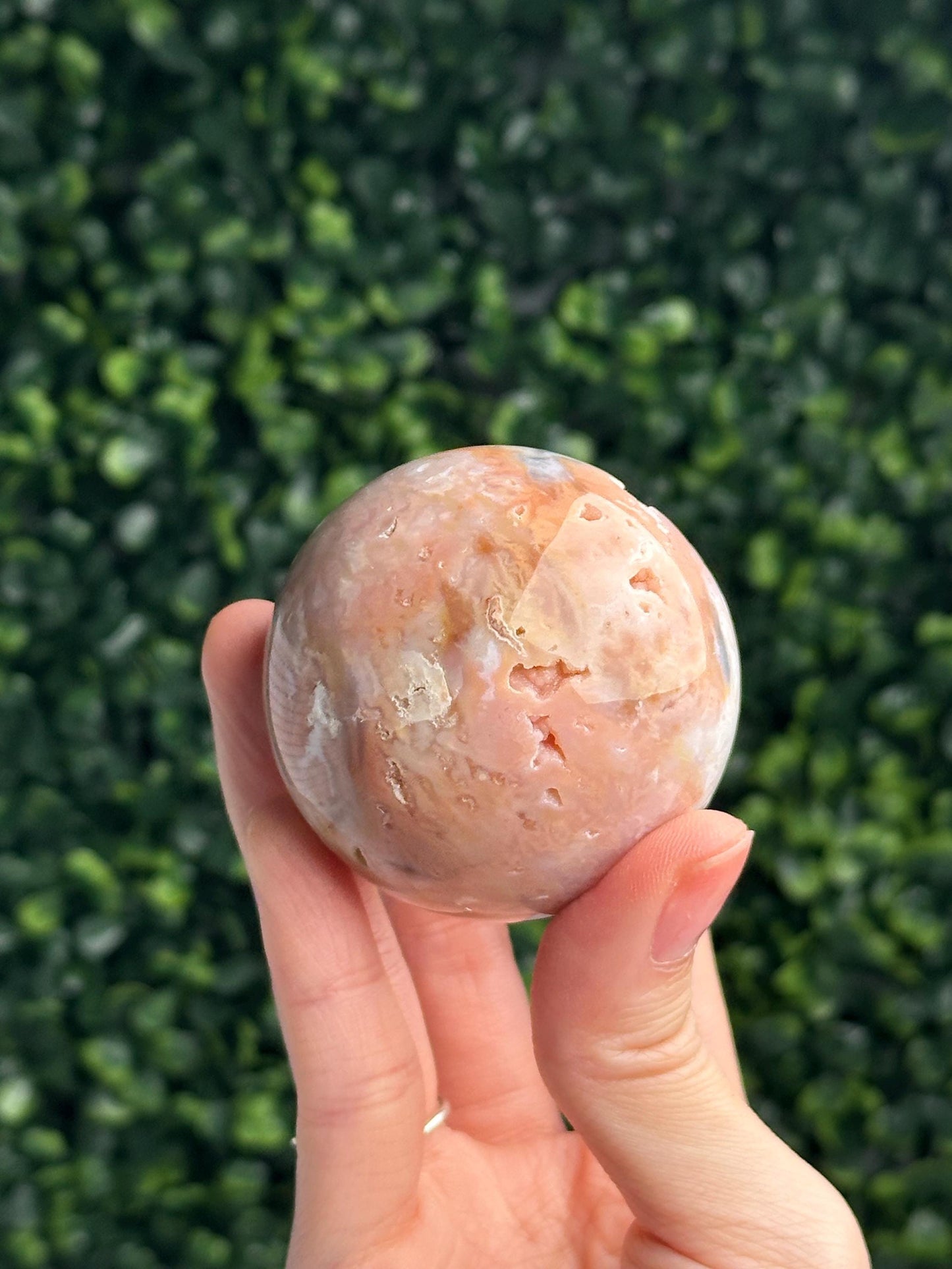 Pink Rainbow Plume Agate Sphere from Indonesia | Natural Plume Agate Crystal Ball | Colorful Mineral Display, Home Decor & Collector Gift