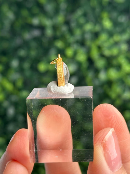 Mini Yellow Dzambhala Pendant Charm | Tibetan Buddhist Wealth Deity Charm | Jambhala Prosperity Amulet | Spiritual Jewelry Good Fortune Gift