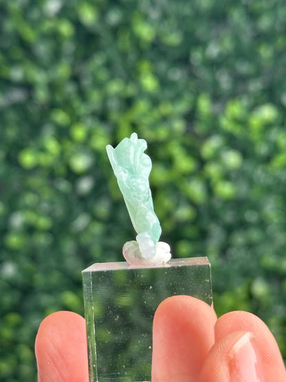 Mini Apple Green Jade Money Frog Charm | Predrilled Frog Carving | Three Legged Toad Pendant | Feng Shui Wealth Prosperity Good Luck Jewelry