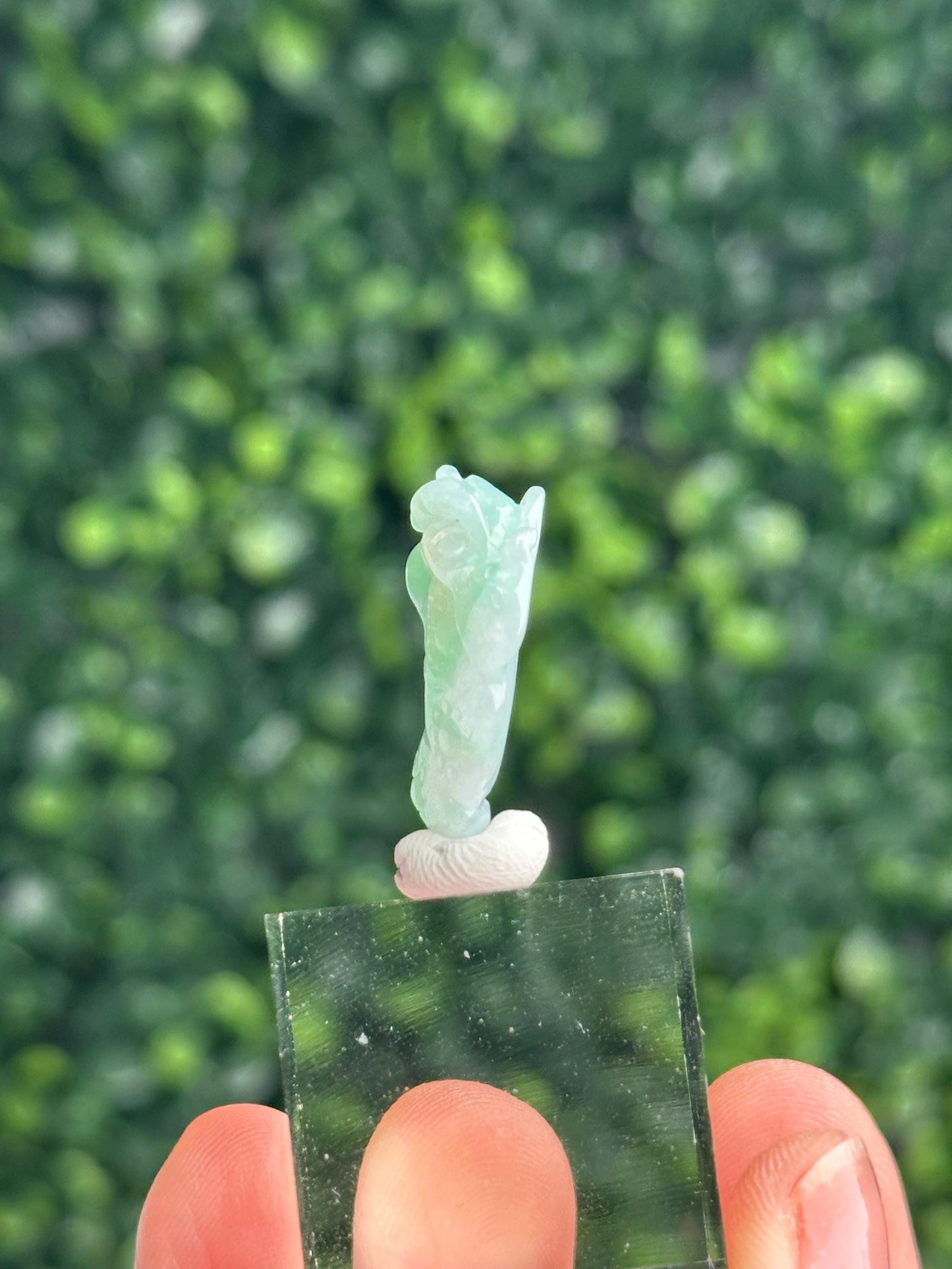 Mini Apple Green Jade Money Frog Charm | Predrilled Frog Carving | Three Legged Toad Pendant | Feng Shui Wealth Prosperity Good Luck Jewelry