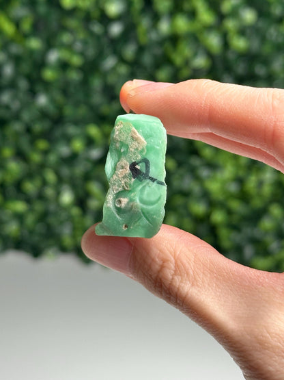 Utah Variscite Fish Carving | Natural Green Crystal Animal | Hand Carved Stone Fish Figurine | Mineral Specimen Collector Gift Decor