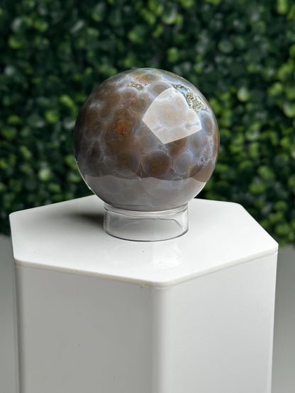 Ocean Jasper Sphere | Natural Orbicular Crystal Ball | Polished Multicolor Stone Sphere | Unique Mineral Specimen Home Decor Collector Gift