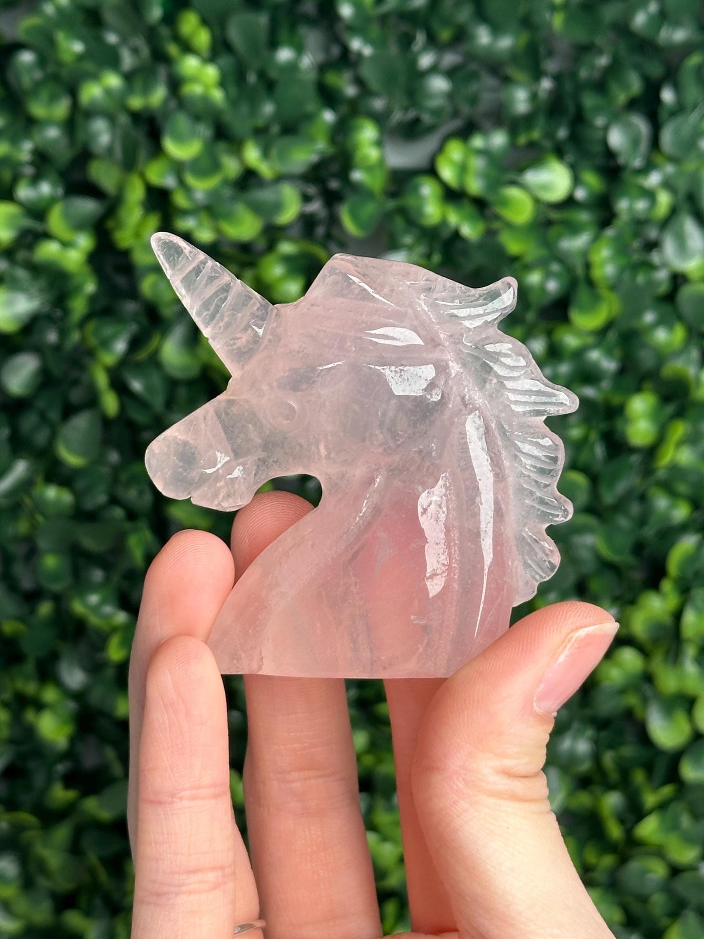 Rose Quartz Unicorn Carving | Natural Pink Quartz Crystal Figurine | Hand Carved Fantasy Animal, Crystal Decor, Collector Piece & Gift