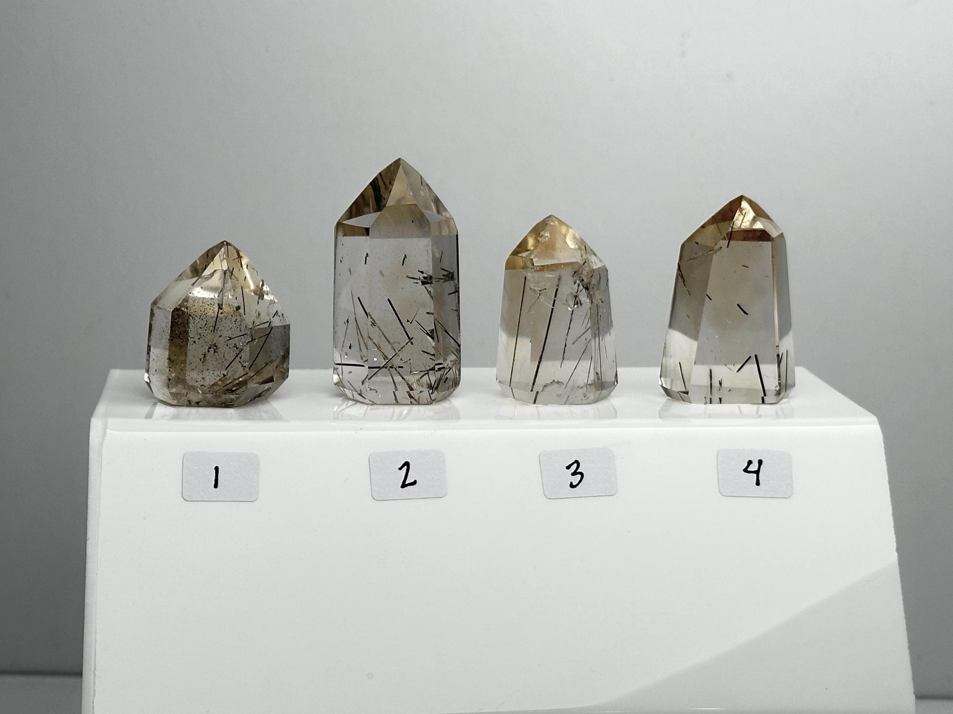 RARE Citrine & Clear Quartz with Rutile – You Pick | Polished Towers | Needle Inclusion Quartz Points | Natural Yellow and Clear Specimens