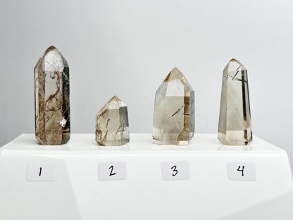 RARE Citrine & Clear Quartz with Rutile – You Pick | Polished Towers | Needle Inclusion Quartz Points | Natural Yellow and Clear Specimens