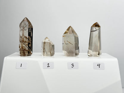 RARE Citrine & Clear Quartz with Rutile – You Pick | Polished Towers | Needle Inclusion Quartz Points | Natural Yellow and Clear Specimens
