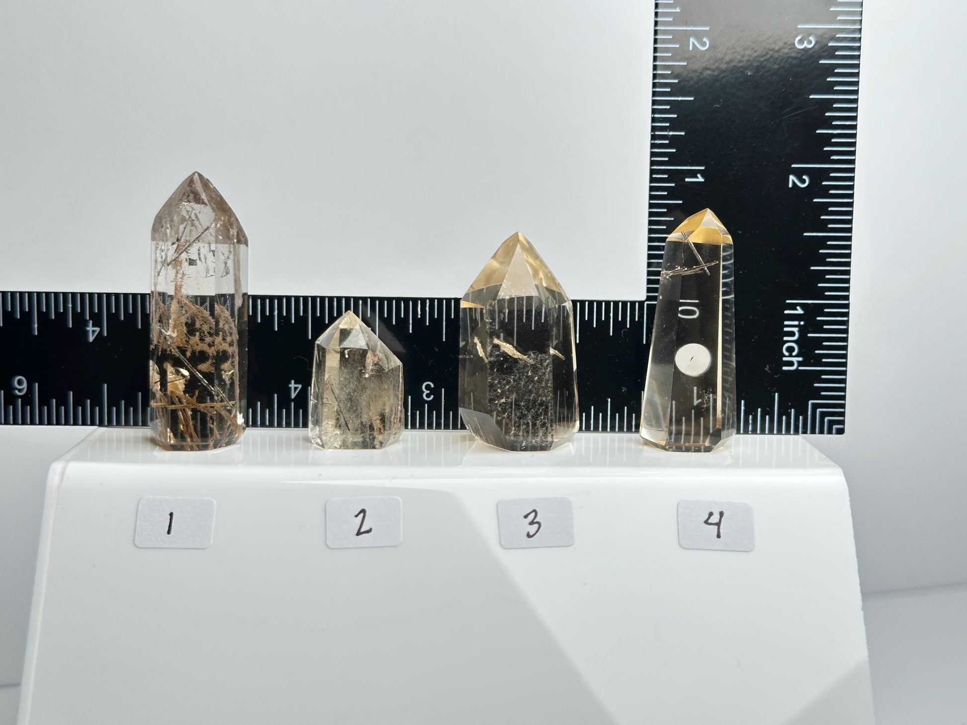 RARE Citrine & Clear Quartz with Rutile – You Pick | Polished Towers | Needle Inclusion Quartz Points | Natural Yellow and Clear Specimens