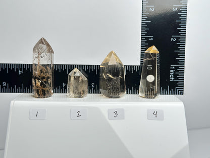 RARE Citrine & Clear Quartz with Rutile – You Pick | Polished Towers | Needle Inclusion Quartz Points | Natural Yellow and Clear Specimens